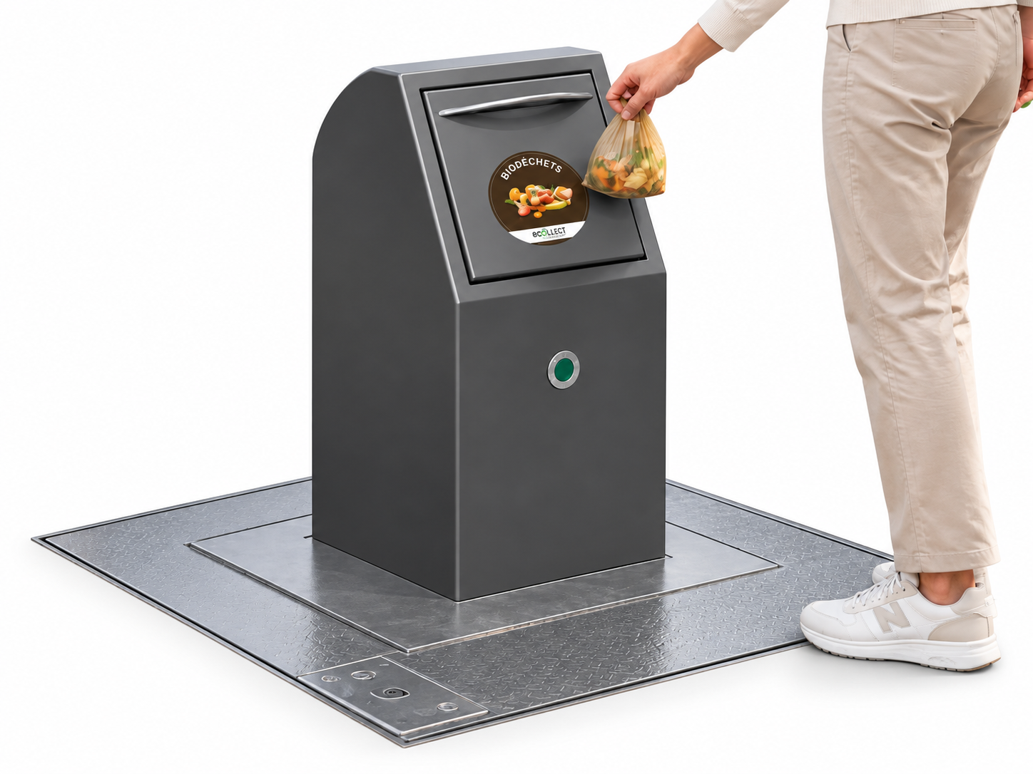 ECOBAC 240 Biodéchets ECOLLECT – équipement de collecte en situation d’utilisation